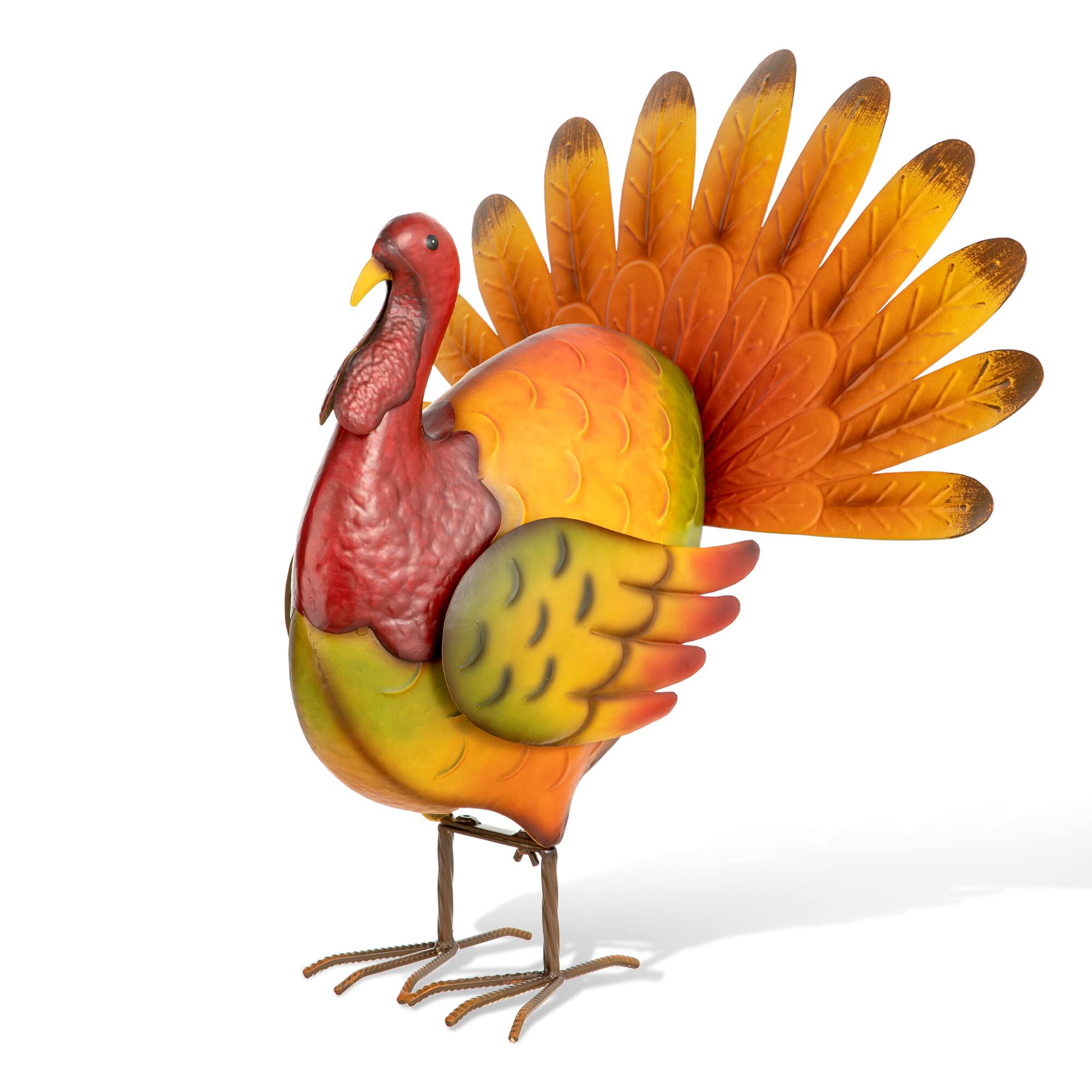 Glitzhome® 21.5" Thanksgiving Metal Turkey Porch Décor